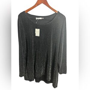 Calvin Klein Shimmering Black Blouse New 1X